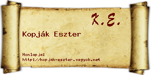 Kopják Eszter névjegykártya